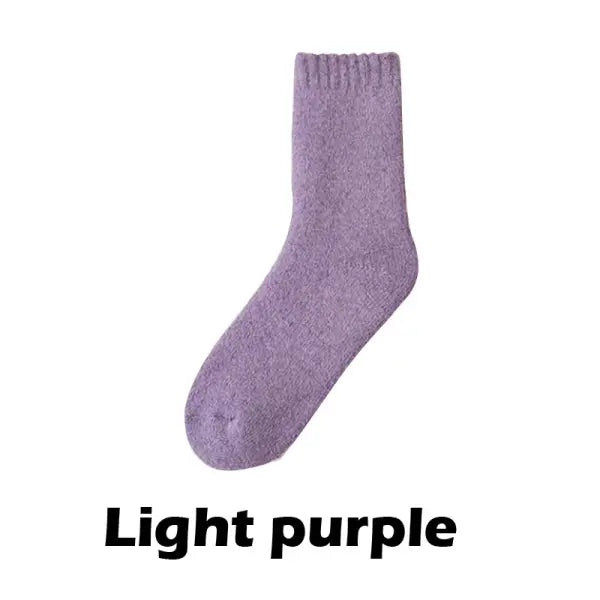 Winter Warm Women Wool Socks for Cold Weather - light purple / Size 38-44