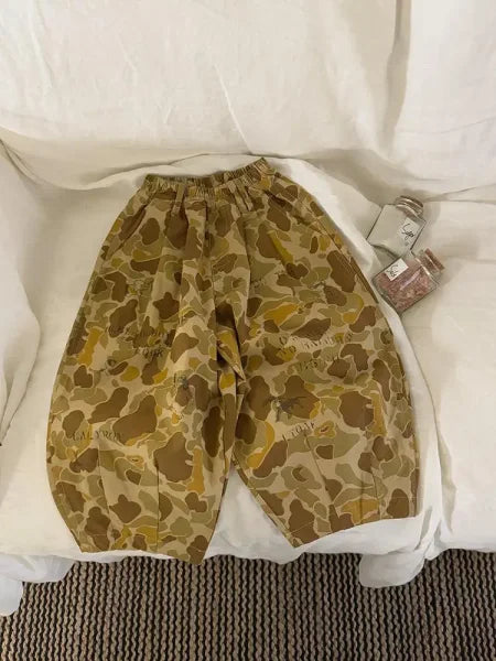 2025 Spring Kids Cotton Trousers – Graffiti Camouflage Loose Pants for Boys & Girls - Himpall