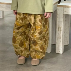 2025 Spring Kids Cotton Trousers – Graffiti Camouflage Loose Pants for Boys & Girls - Himpall