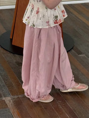 2025 Summer Girls Cotton Lantern Pants – Loose Lightweight Mosquito-Resistant Trousers for Kids - Himpall