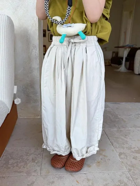 2025 Summer Girls Cotton Lantern Pants – Loose Lightweight Mosquito-Resistant Trousers for Kids - Himpall