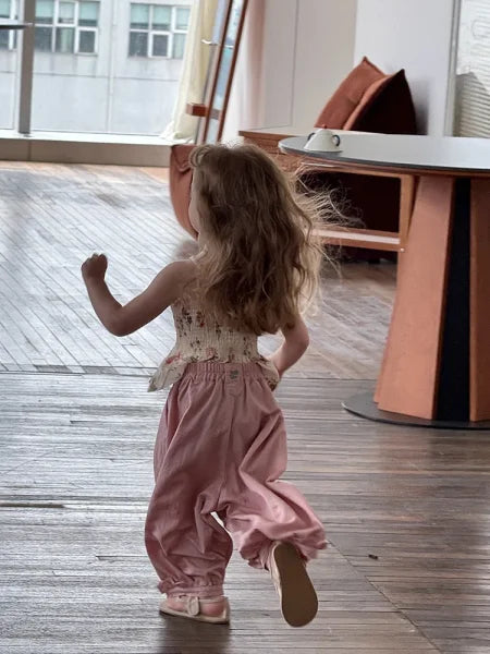 2025 Summer Girls Cotton Lantern Pants – Loose Lightweight Mosquito-Resistant Trousers for Kids - Himpall