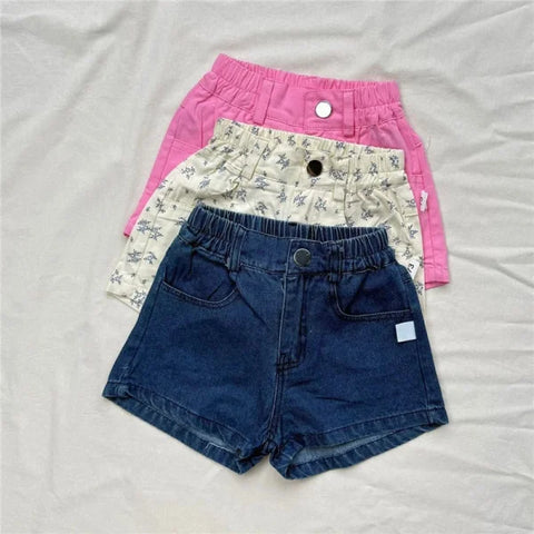 2025 Summer Girls Denim Shorts – Cute Beach Jeans Hot Pants for Kids