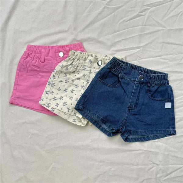 2025 Summer Girls Denim Shorts – Cute Beach Jeans Hot Pants for Kids