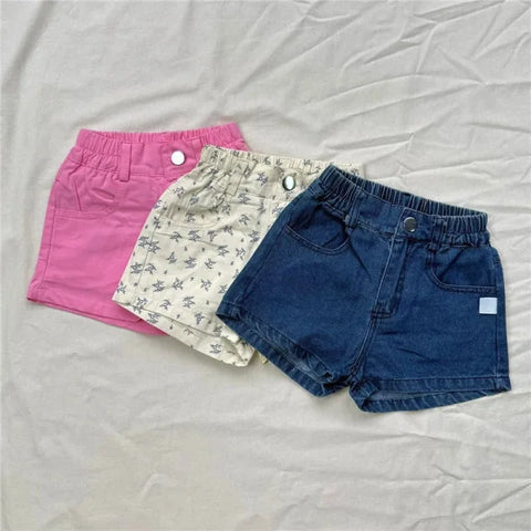 2025 Summer Girls Denim Shorts – Cute Beach Jeans Hot Pants for Kids