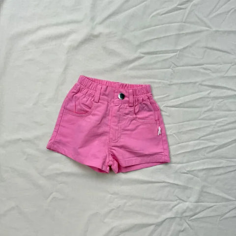 2025 Summer Girls Denim Shorts – Cute Beach Jeans Hot Pants for Kids - red / 9M 73cm