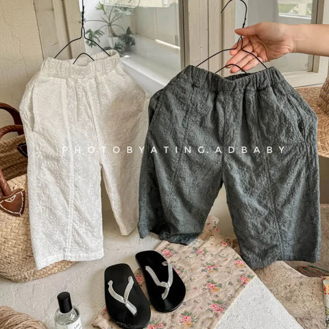 2025 Summer Girls Lace Cotton Pants – Breathable Mosquito-Resistant Casual Trousers