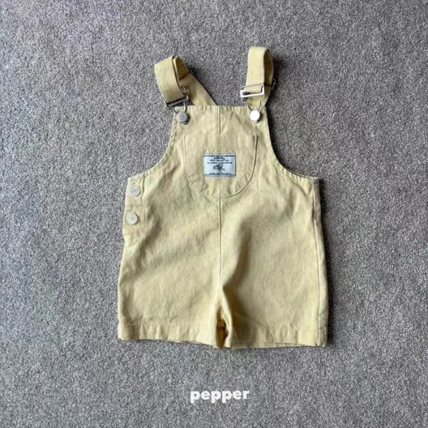 2025 Summer Girls Striped Overalls – Cotton Strap Shorts for Kids - yellow / 5T 120cm