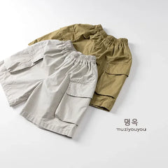2025 Summer Kids Cotton Cargo Shorts – Breathable Casual Pants for Boys & Girls - Himpall