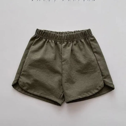 2025 Summer Kids Cotton Shorts – Girls Floral Bow & Boys Solid Casual Shorts - green / 12M 80cm