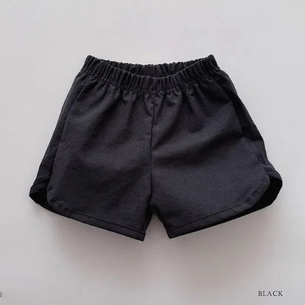 2025 Summer Kids Cotton Shorts – Girls Floral Bow & Boys Solid Casual Shorts - black / 3T 100cm