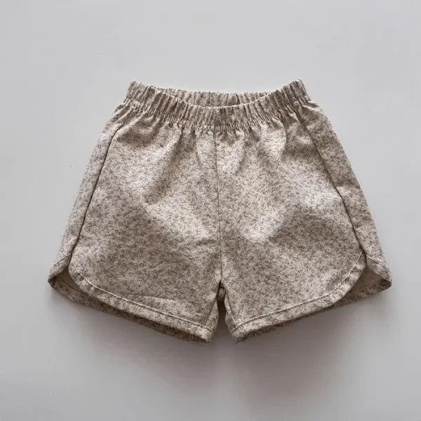 2025 Summer Kids Cotton Shorts – Girls Floral Bow & Boys Solid Casual Shorts - floral / 12M 80cm