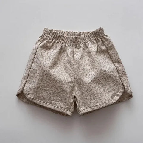 2025 Summer Kids Cotton Shorts – Girls Floral Bow & Boys Solid Casual Shorts - floral / 12M 80cm