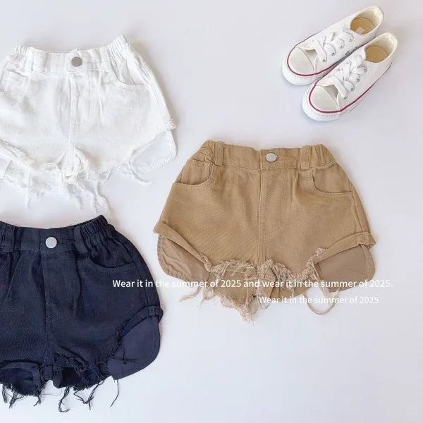2025 Summer Kids Denim Shorts – Girls & Boys Casual Baby Jeans Hot Pants