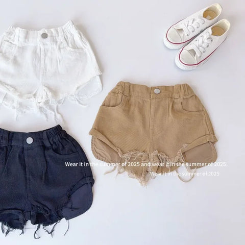 2025 Summer Kids Denim Shorts – Girls & Boys Casual Baby Jeans Hot Pants