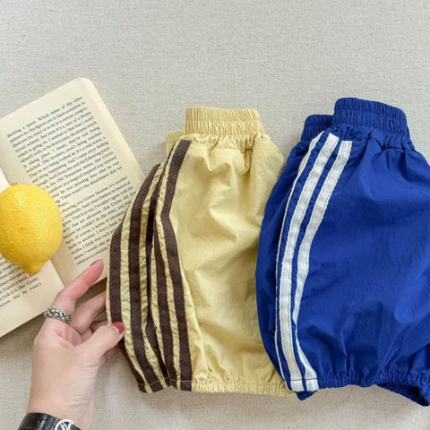 2025 Summer Kids Loose Striped Cotton Shorts – Breathable Casual Pants for Boys & Girls