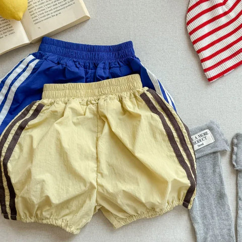 2025 Summer Kids Loose Striped Cotton Shorts – Breathable Casual Pants for Boys & Girls
