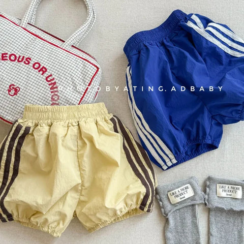 2025 Summer Kids Loose Striped Cotton Shorts – Breathable Casual Pants for Boys & Girls