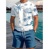 Men’s Summer Palm Tree T-Shirt – Short Sleeve Vacation Beach Casual Graphic Tee - Tshirt-NXH79666 / XS（old）