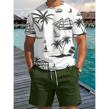 Men’s Summer Palm Tree T-Shirt – Short Sleeve Vacation Beach Casual Graphic Tee - Tshirt-NXH79660 / XS（old）