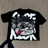 Vintage Big Face Graphic T-Shirt – Unisex Cotton Y2K Oversized Streetwear Tee