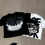 Vintage Big Face Graphic T-Shirt – Unisex Cotton Y2K Oversized Streetwear Tee