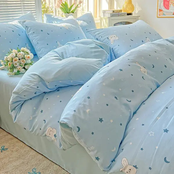 2025 Washed Cotton Double Yarn Single Quilt Cover Simple Wind Ins Wind Small Floral Korean Version Duvet Skin Friendly