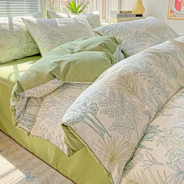 2025 Washed Cotton Double Yarn Single Quilt Cover Simple Wind Ins Wind Small Floral Korean Version Duvet Skin Friendly