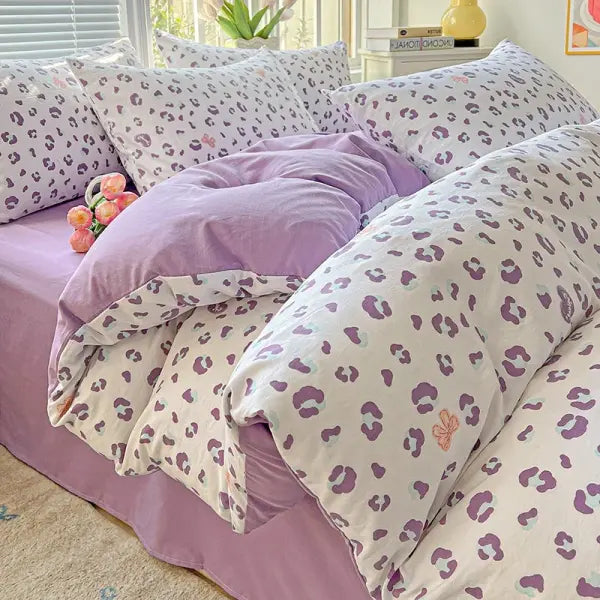 2025 Washed Cotton Double Yarn Single Quilt Cover Simple Wind Ins Wind Small Floral Korean Version Duvet Skin Friendly