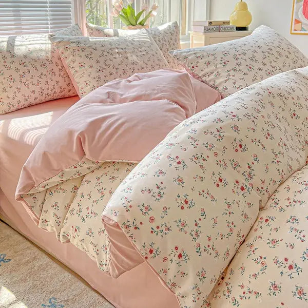 2025 Washed Cotton Double Yarn Single Quilt Cover Simple Wind Ins Wind Small Floral Korean Version Duvet Skin Friendly