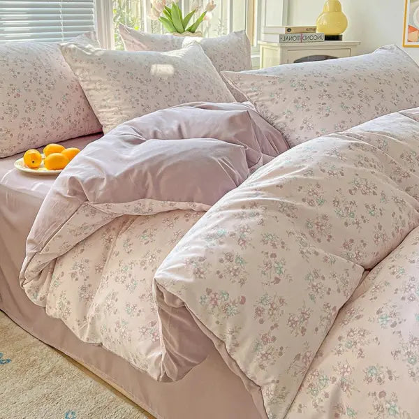 2025 Washed Cotton Double Yarn Single Quilt Cover Simple Wind Ins Wind Small Floral Korean Version Duvet Skin Friendly