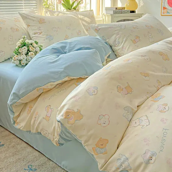 2025 Washed Cotton Double Yarn Single Quilt Cover Simple Wind Ins Wind Small Floral Korean Version Duvet Skin Friendly