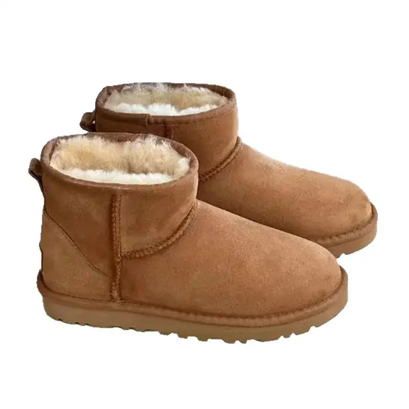 2025 Winter Warm Boots Ladies Snow Boots Man and Women Short Boots Real Sheepskin Wool Low-cut Warm Fur Shoes Fur