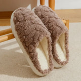 2025 Winter Warm Plush Slippers - Unisex Couple’s Silent Soft Sole House Shoes Non-Slip Thick Fleece Indoor Bedroom