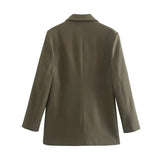 2025 WOMAN Autumn New Fashion Lazy Style Solid Color Loose Suit Chic Button Joker Long Sleeve Jacket Outerwear Mujer