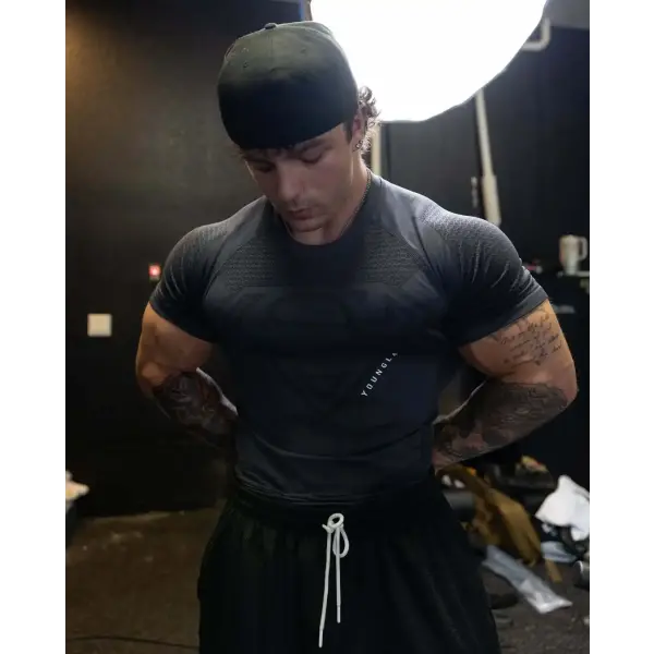 Men’s Fitness T-Shirt – High Elastic Short Sleeve Sports & Training Top
