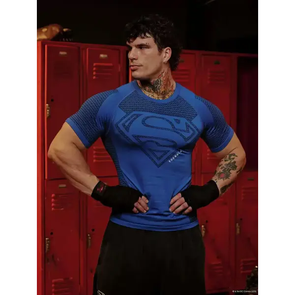 Men’s Fitness T-Shirt – High Elastic Short Sleeve Sports & Training Top - lanse / S
