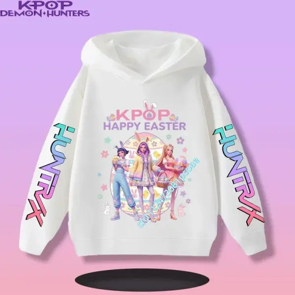 Kpop Demon Hunters Hoodie Polyester Kids Anime Casual Pullover - 12 / 160