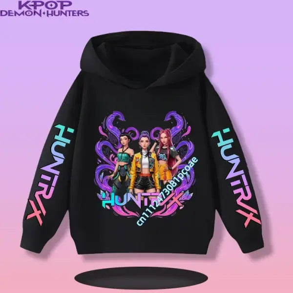 Kpop Demon Hunters Hoodie Polyester Kids Anime Casual Pullover - 2 / 100