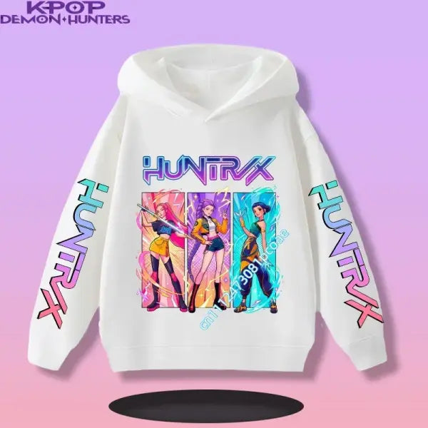 Kpop Demon Hunters Hoodie Polyester Kids Anime Casual Pullover - 8 / 160