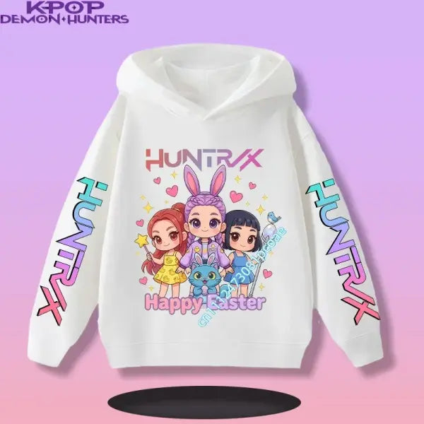 Kpop Demon Hunters Hoodie Polyester Kids Anime Casual Pullover - 16 / 100