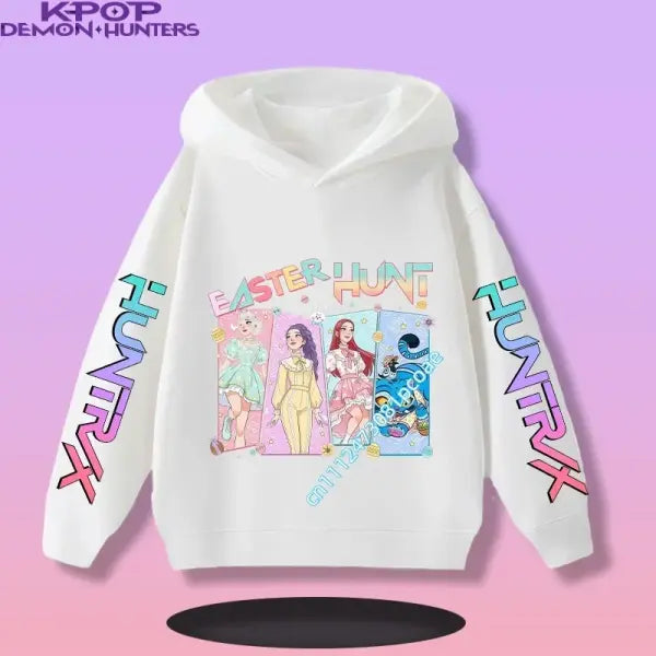Kpop Demon Hunters Hoodie Polyester Kids Anime Casual Pullover - 20 / 120