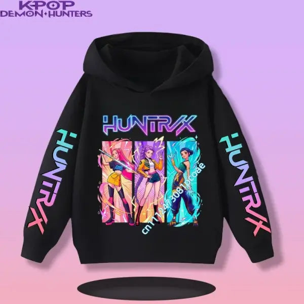 Kpop Demon Hunters Hoodie Polyester Kids Anime Casual Pullover - 6 / 140