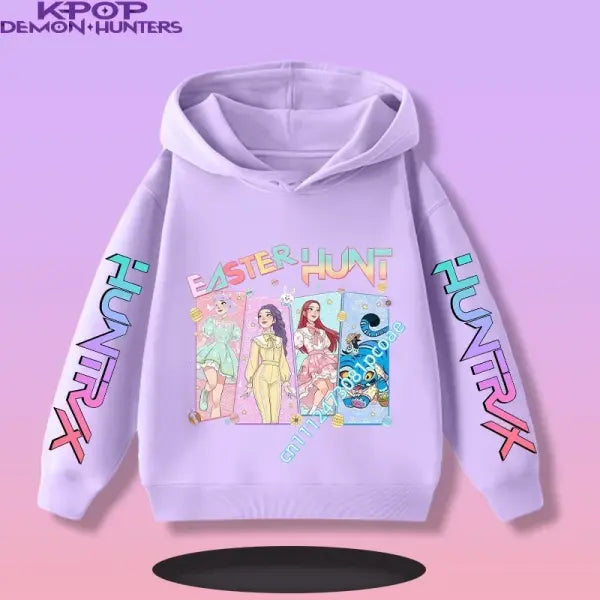 Kpop Demon Hunters Hoodie Polyester Kids Anime Casual Pullover - 17 / 130