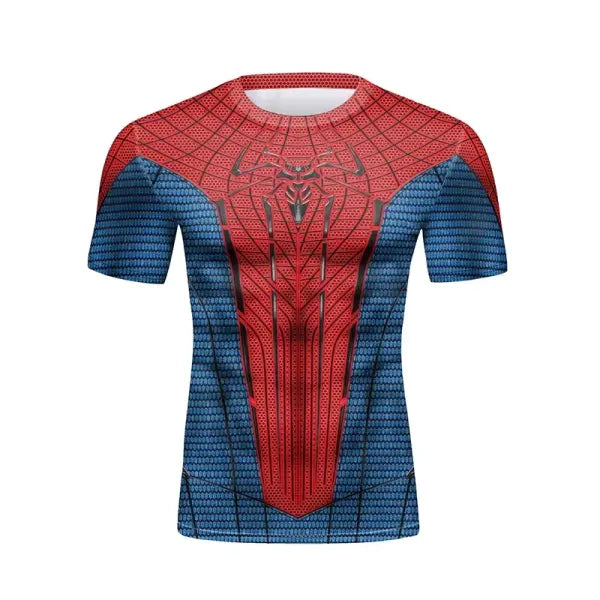 Gym running training superhero compression t-shirt polyester blend activewear - 15FM109-036-ZKB-W / XL