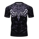 Gym running training superhero compression t-shirt polyester blend activewear - 18FM109-036-ZKB-W / 5XL
