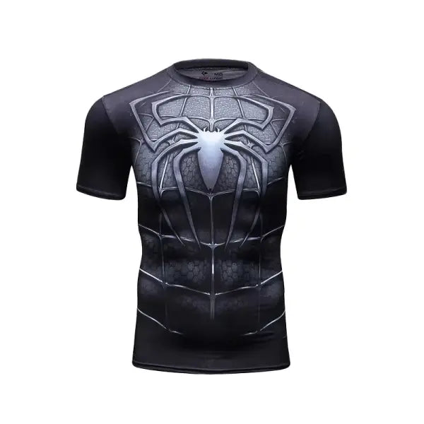 Gym running training superhero compression t-shirt polyester blend activewear - 16FM109-036-ZKB-W / 3XL