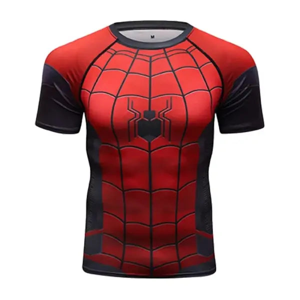 Gym running training superhero compression t-shirt polyester blend activewear - 17FM109-036-ZKB-W / XL