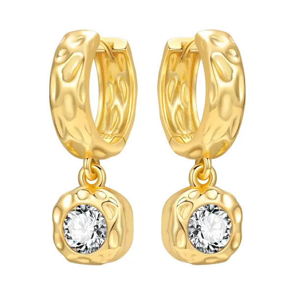 Cherry Blossom Butterfly Sterling Silver 18K Gold Plated Earrings for Party Wear - OTE4445