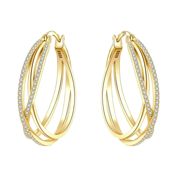Cherry Blossom Butterfly Sterling Silver 18K Gold Plated Earrings for Party Wear - OTE4010-GD